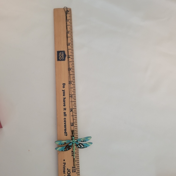 BEAUTIFUL DRAGONFLY NECKLACE BEJEWELED UNMARKED BLUE COLORS 2" PENDANT - Picture 8 of 10